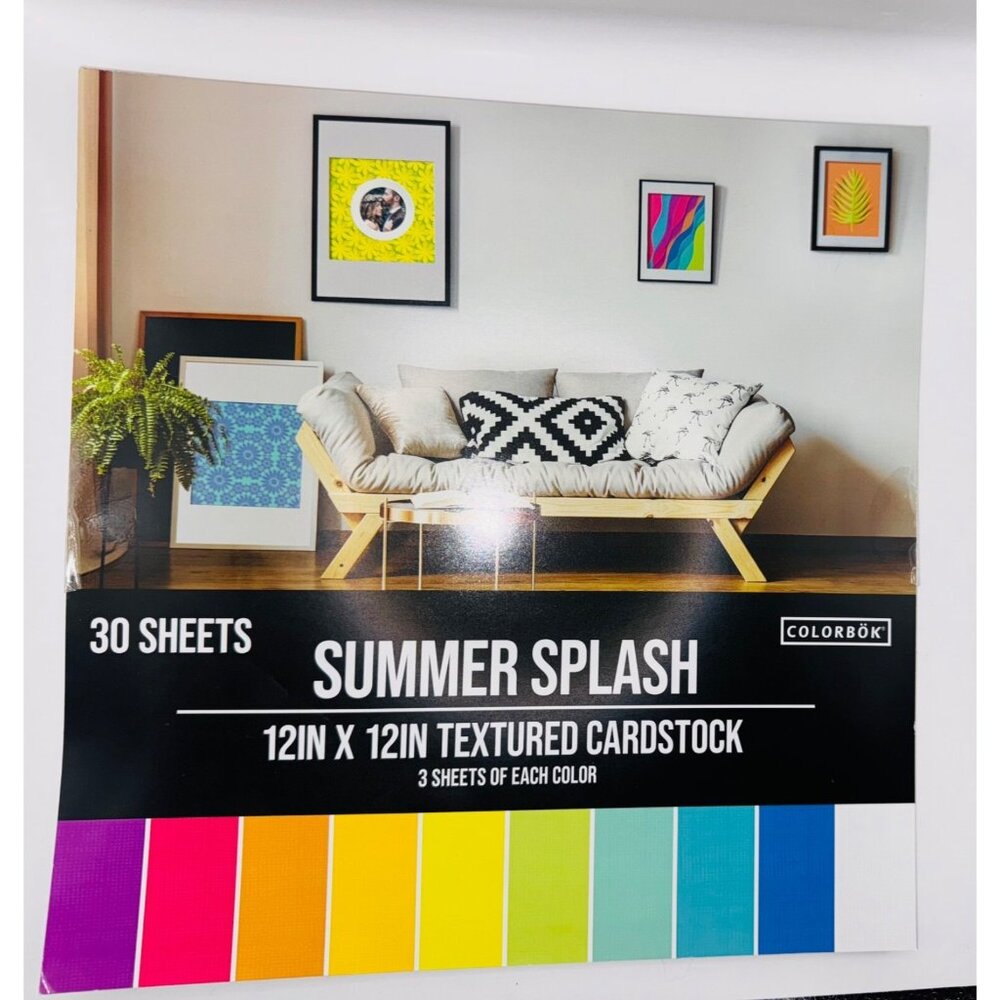 12"x12" Summer Splash Textured Cardstock - 30 sheets
